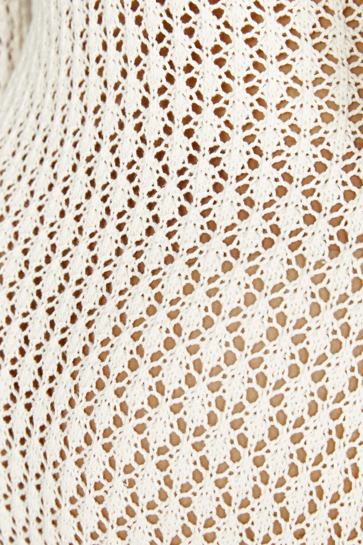 Hanna™ -  Weißer lang gestrickter Überwurf