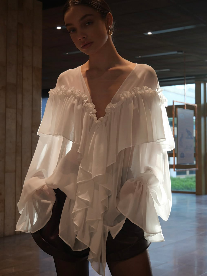 Jolie™ - Transparente Chiffonbluse