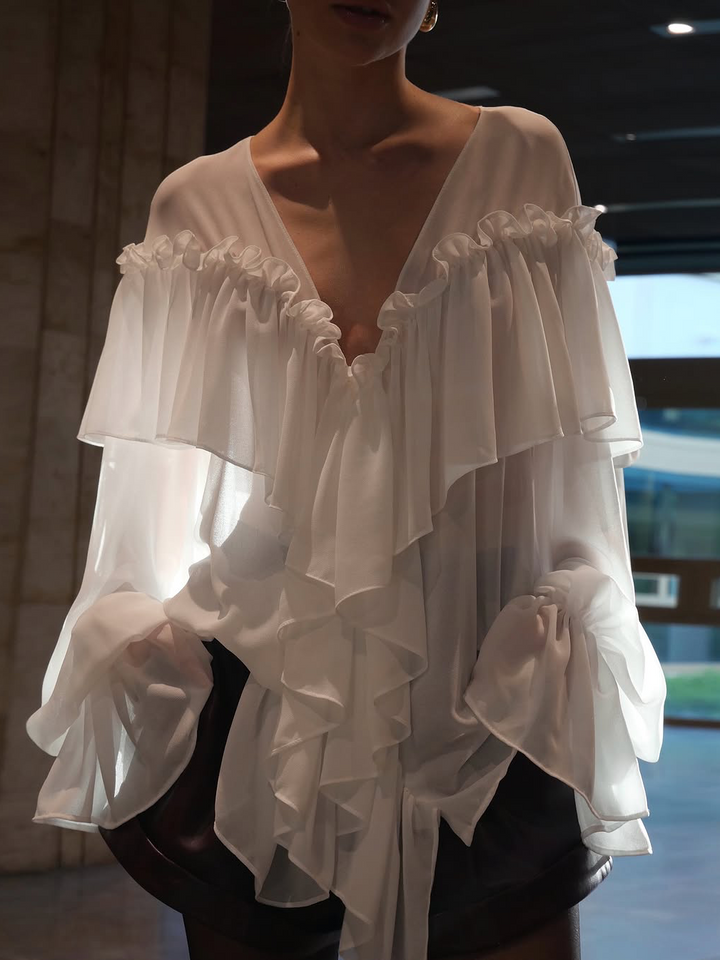 Jolie™ - Transparente Chiffonbluse