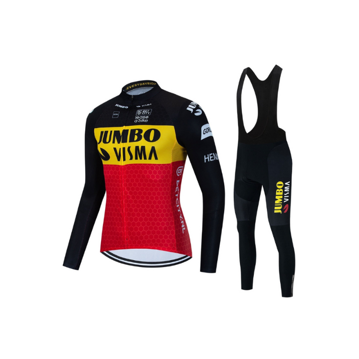 Jumbo Visma - Langarm-Professionelles Radsport-Set