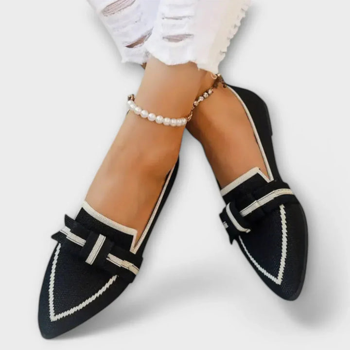 Flache Schuhe für Damen mit Schleifenmuster