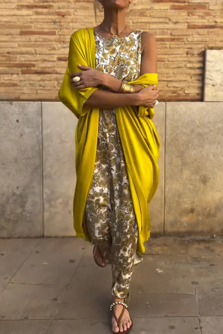 Caoimhe - Elegantes langes Kleid mit passendem Cardigan