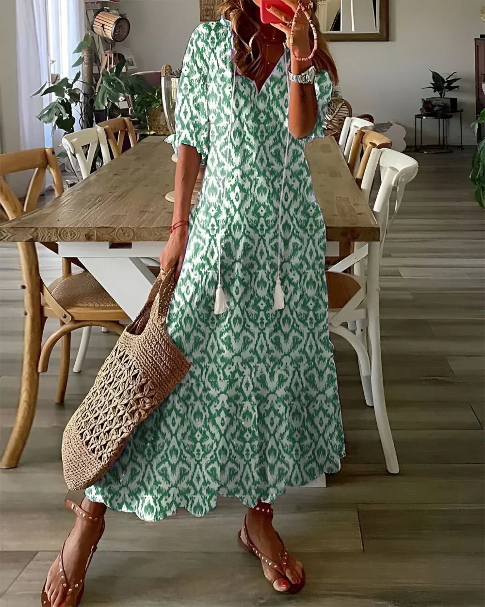 Celina™ | Boho Bauchbedeckendes Kleid