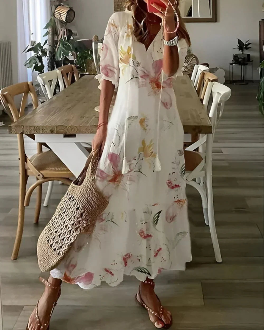 Celina™ | Boho Bauchbedeckendes Kleid