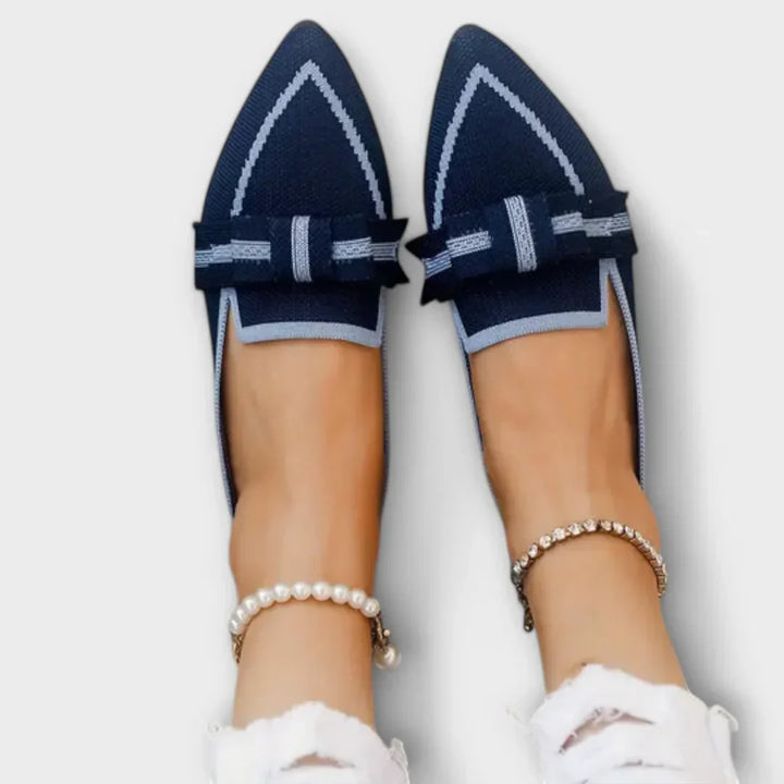 Flache Schuhe für Damen mit Schleifenmuster