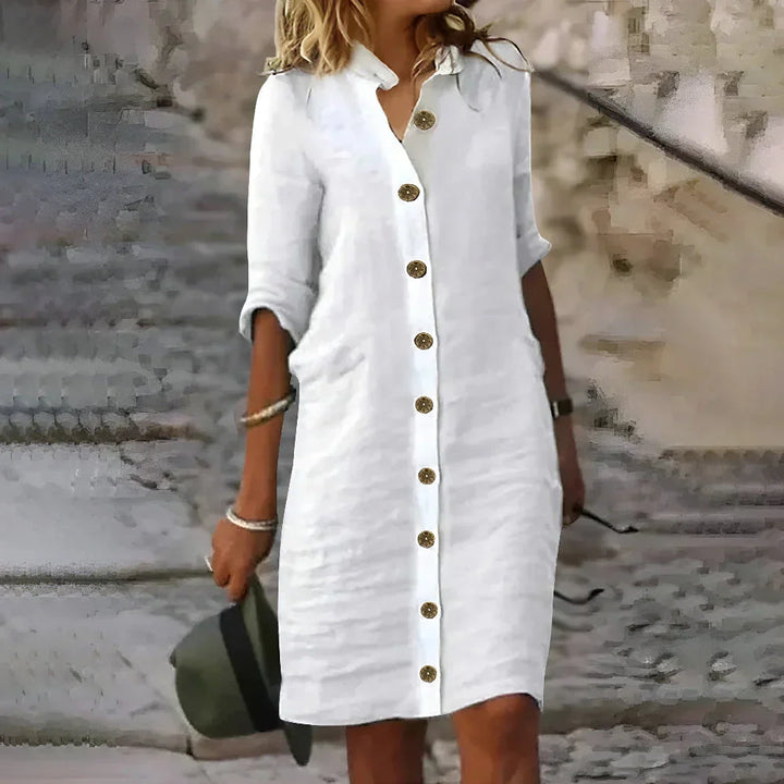 Bea™ | Lässiges Midi-Hemdkleid