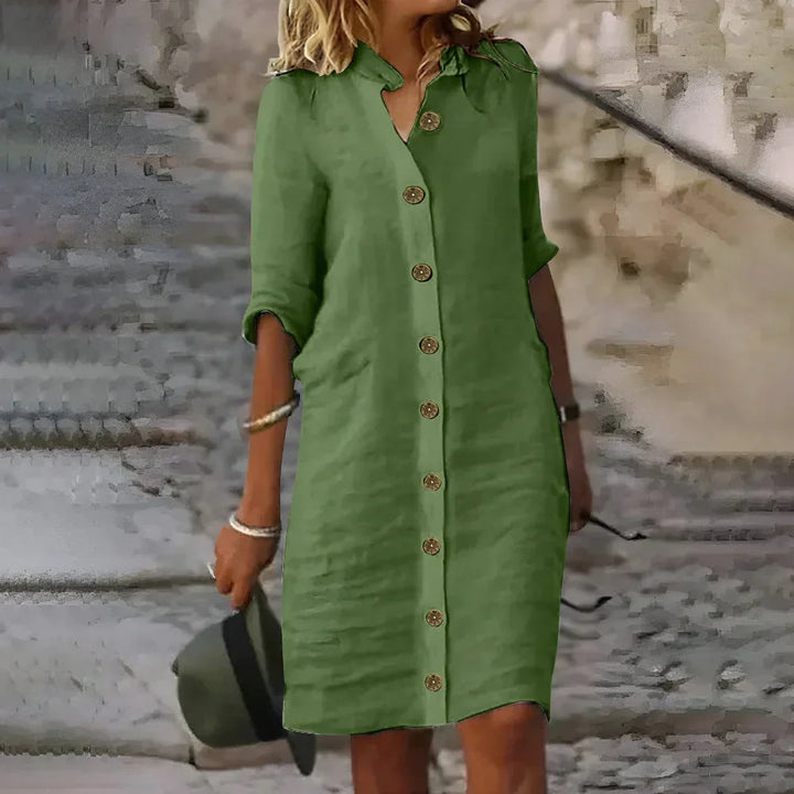 Bea™ | Lässiges Midi-Hemdkleid