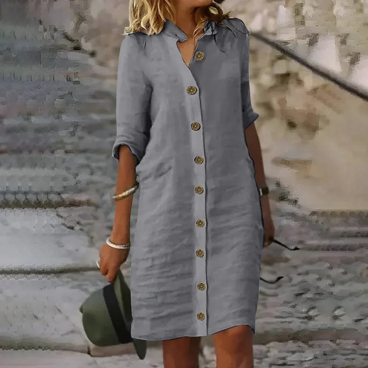 Bea™ | Lässiges Midi-Hemdkleid