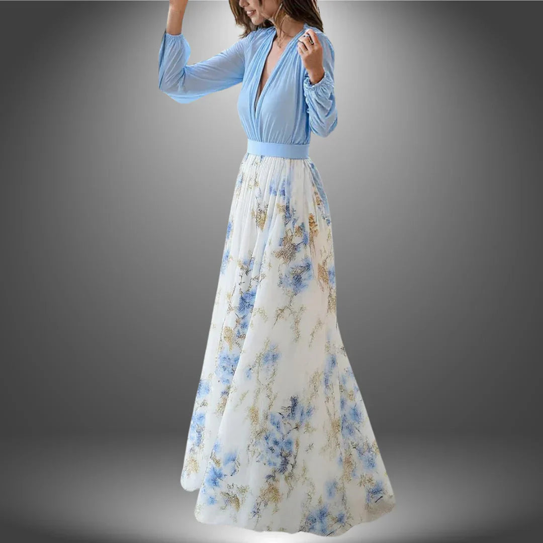 Fiorella | Elegantes Maxikleid mit floralem Muster