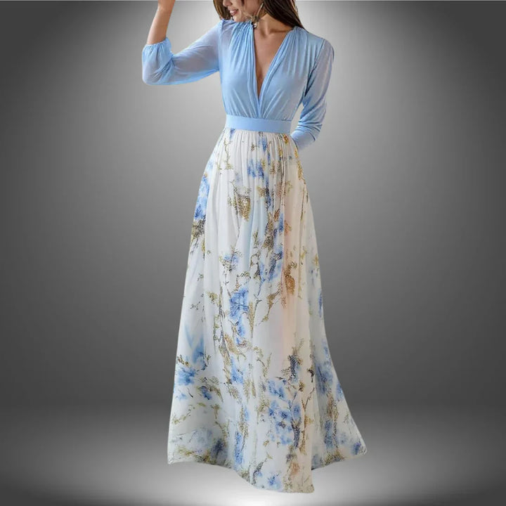 Fiorella | Elegantes Maxikleid mit floralem Muster