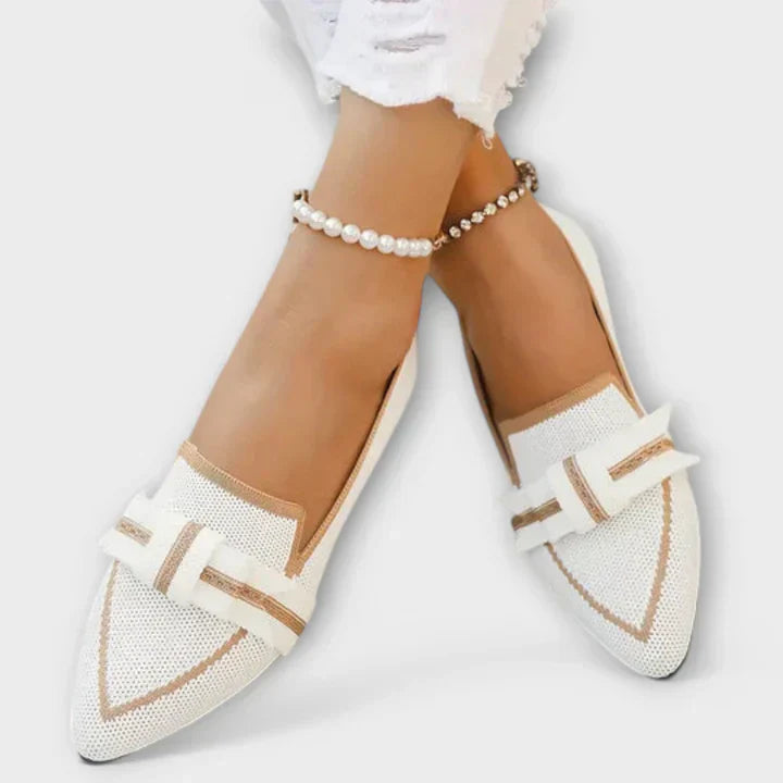 Flache Schuhe für Damen mit Schleifenmuster