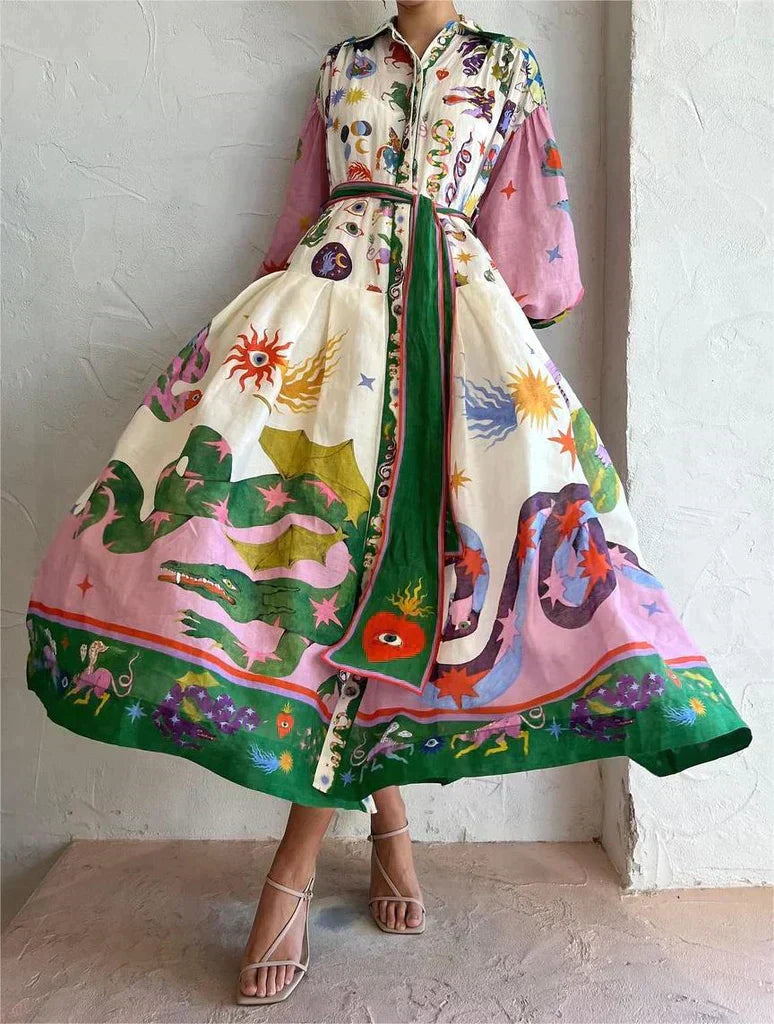 Ina™ - Schickes elegantes Maxikleid mit Kragen