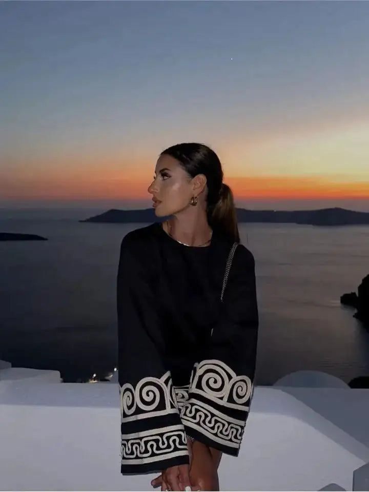 Jule™ - Besticktes langärmeliges Kleid