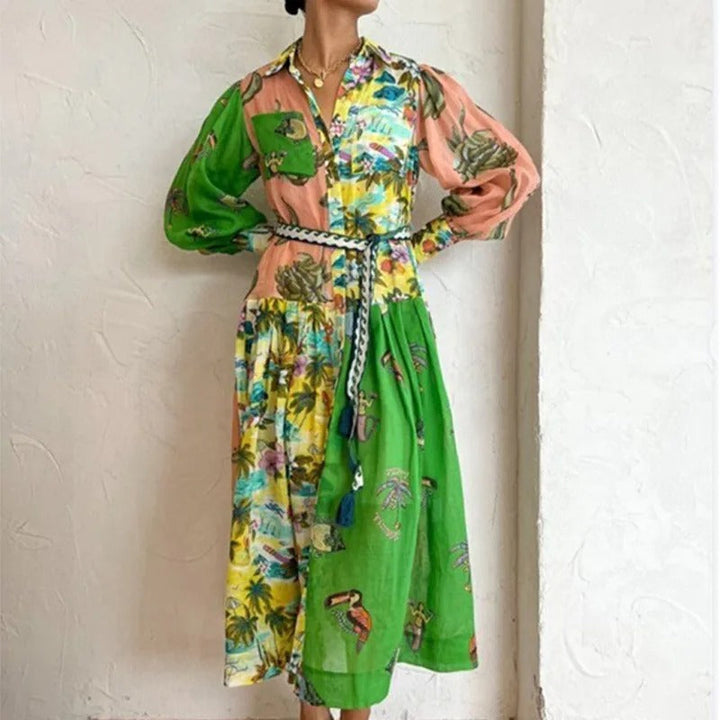 Ina™ - Schickes elegantes Maxikleid mit Kragen