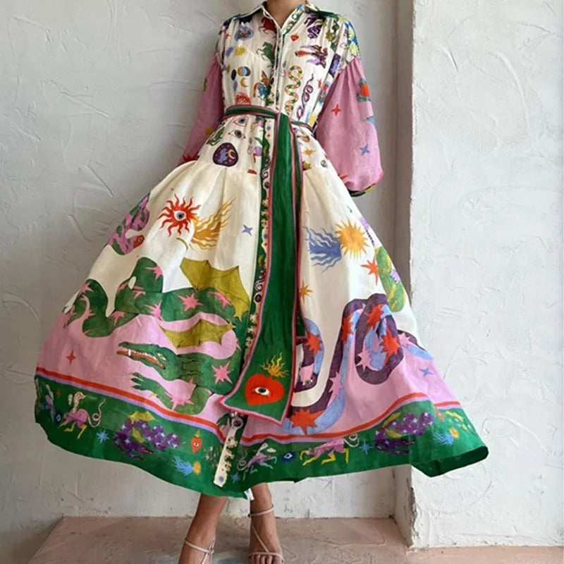 Ina™ - Schickes elegantes Maxikleid mit Kragen