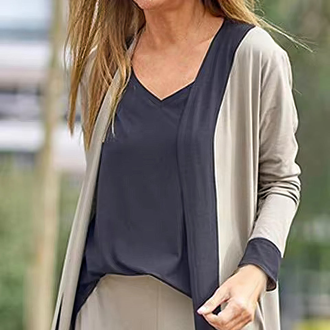 Velma™ - Conjunto de 3 piezas para mujer: cárdigan, top y pantalón ancho